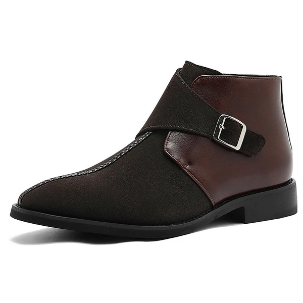 Men's Premium Black Monk Strap Ankle Boot