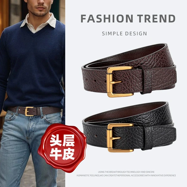 Premium Vintage Brown Genuine Leather Belt for Men