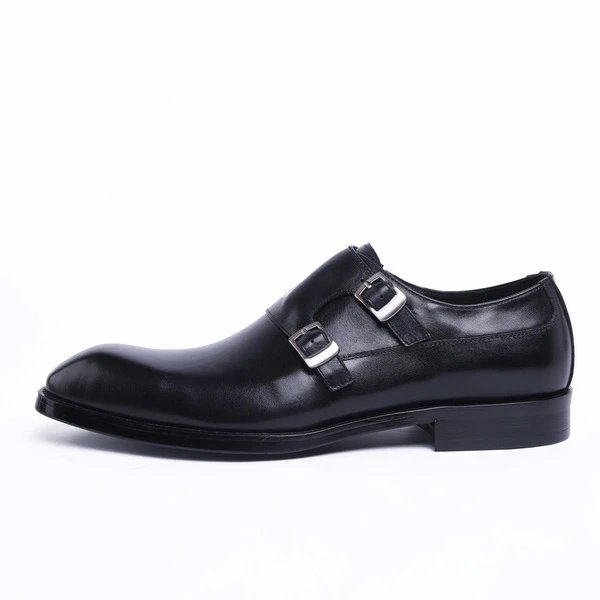Premium Leather Double Monk Strap Formal Shoes for Men