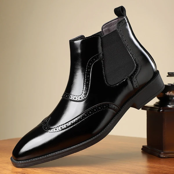 Men's Premium Black Chelsea Dress Boots