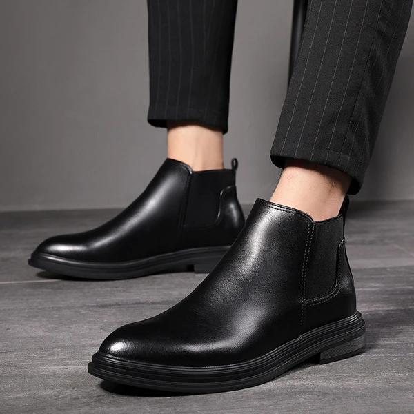 Men's Premium Black Chelsea Ankle Boots