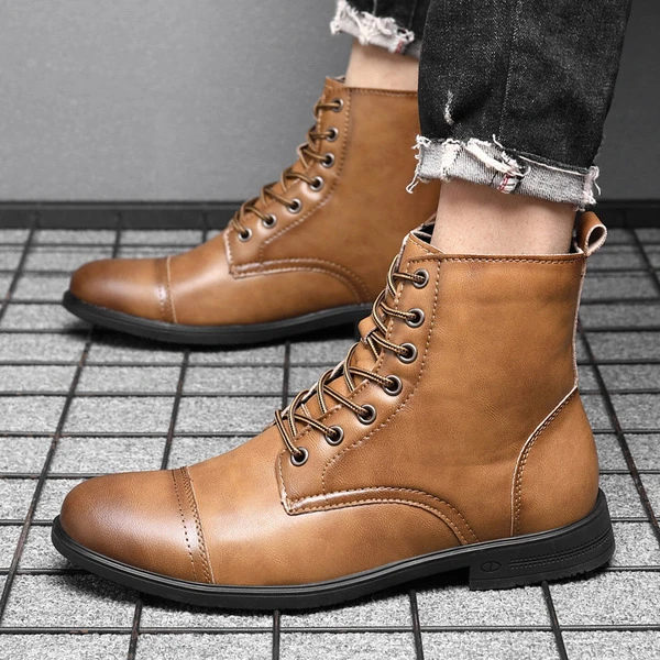 Men's Premium Vintage Lace-Up Ankle Boots