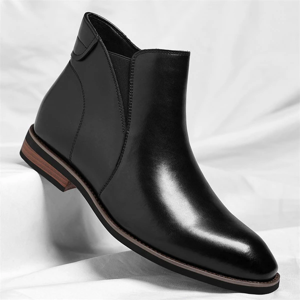 Men's Premium Black Leather Chelsea Ankle Boots