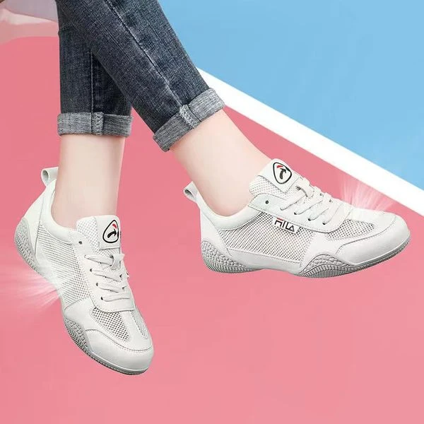 Women's Breathable White Mesh Casual Sneakers