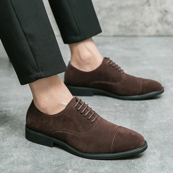Men's Premium Brown Suede Oxford Formal Shoes