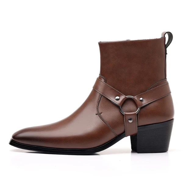 Men's Premium Harness Chelsea Leather Ankle Boots