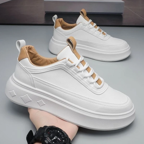 Men's Premium White Platform Sneakers