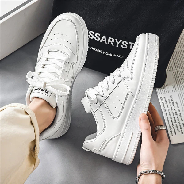 Men's Classic Black & White Street Sneakers