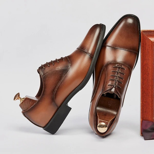 Men's Executive Black Cap-Toe Oxford Formal Shoes