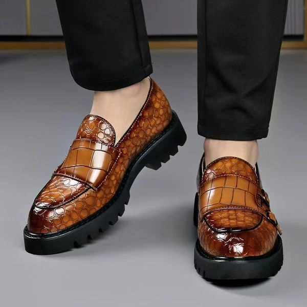 Men's Premium Crocodile Texture Leather Loafers
