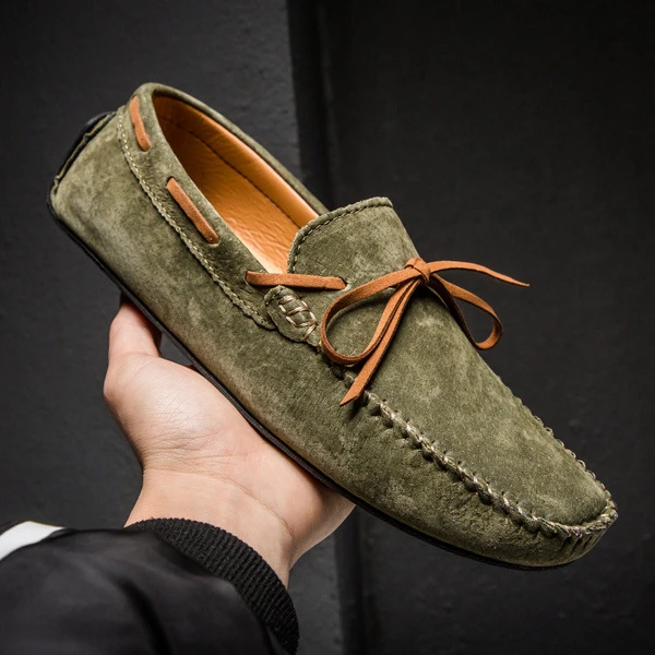 Men's Premium Black Suede Driving Loafers