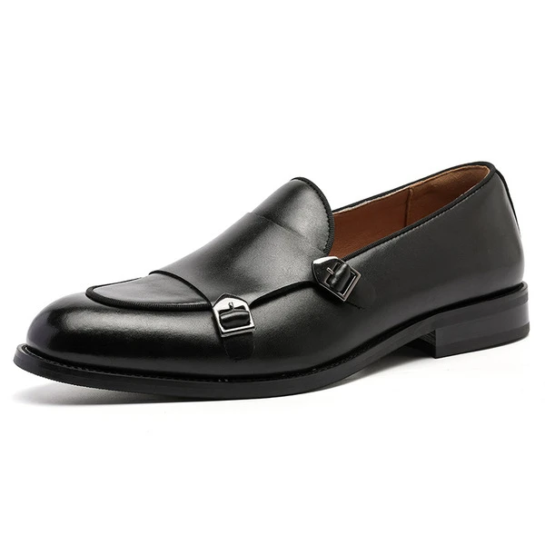 Men's Premium Brown Double Monk Strap Dress Shoes