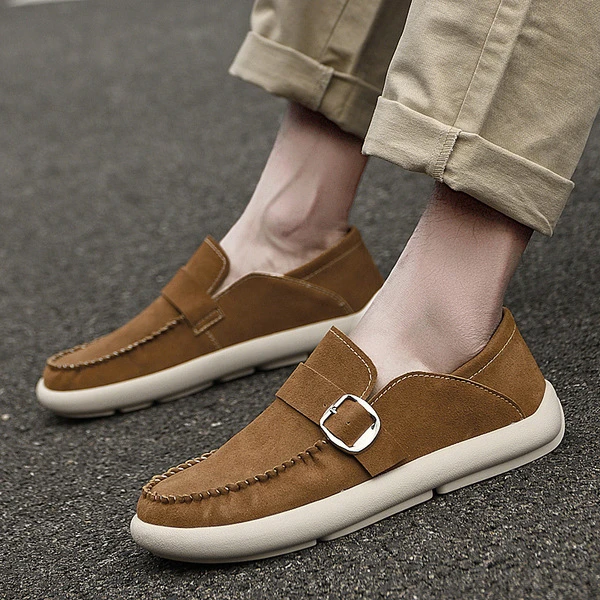 Men’s Suede Buckle Loafer Casual Slip-On Shoes