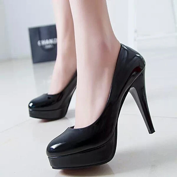 Women's Premium Leather Platform High Heel Pumps