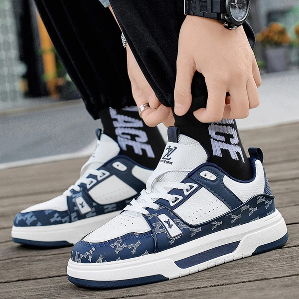 Men's Premium White & Grey Casual Sneakers