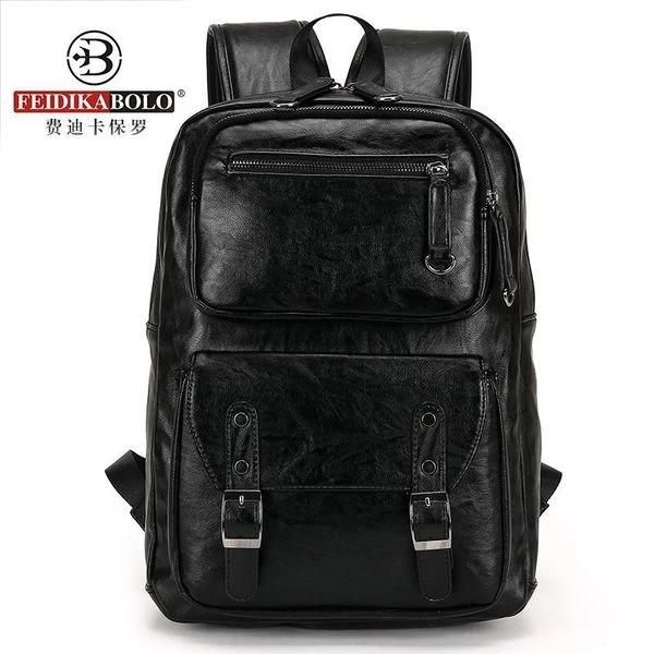 Premium PU Leather Business Laptop Backpack