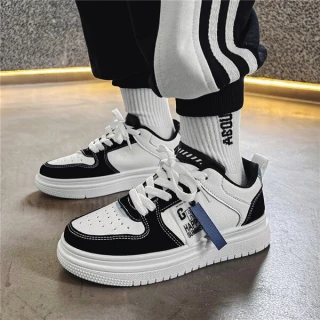 Boys' Classic Black & White Casual Sneakers