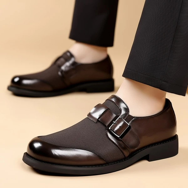 Men’s Premium Brown Formal Buckle Loafer Shoes