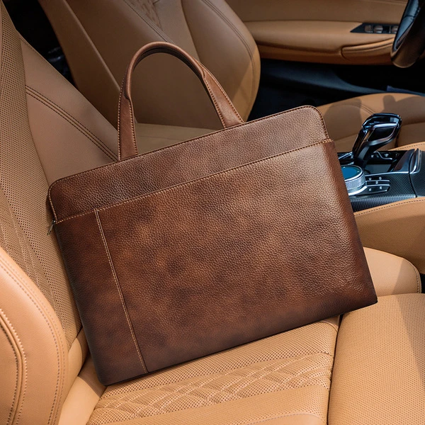 Premium Genuine Leather Laptop Tote Bag