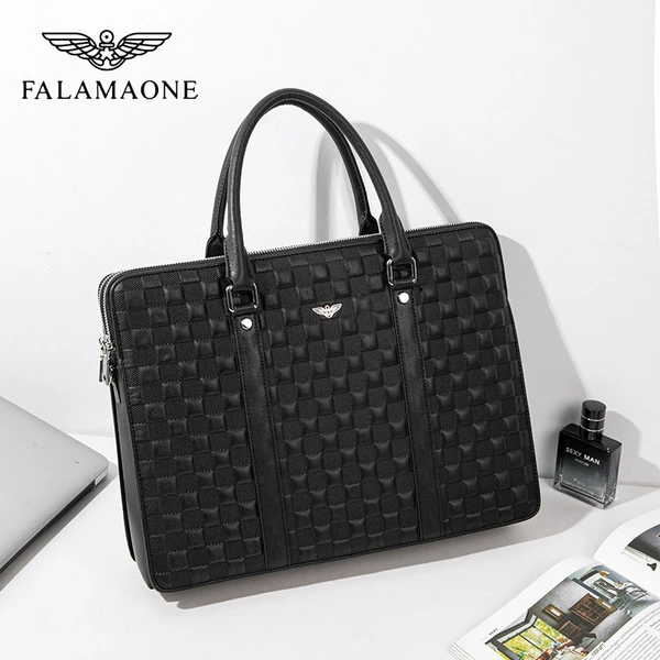 Premium Textured Leather Laptop & Business Briefcase