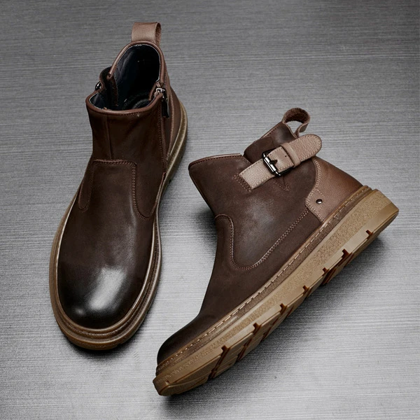 Men’s Premium Brown Leather Ankle Boots