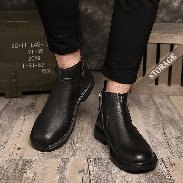 Men’s Premium Leather Double-Monk Strap Ankle Boots