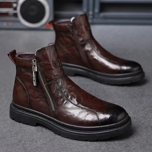 Urban Pro Leather Zip-Up Ankle Boots