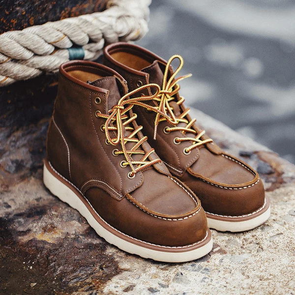 Rugged Heritage Moc-Toe Leather Boots
