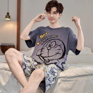 Men’s Anime Character Printed T-Shirt & Shorts Set