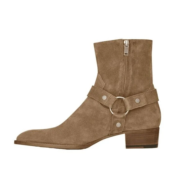 Windsor Premium Khaki Suede Ankle Boots – Imported Men's Collection