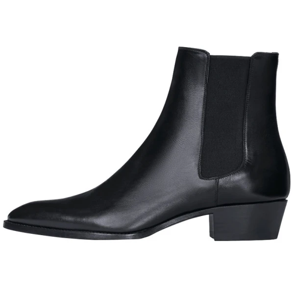 Premium Black Genuine Leather Chelsea Boots