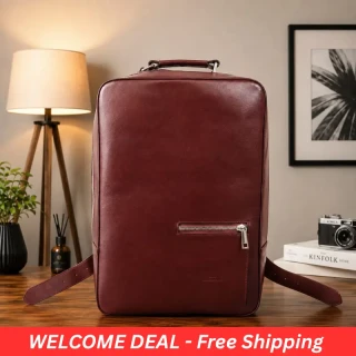 Premium Genuine Leather Business Backpack