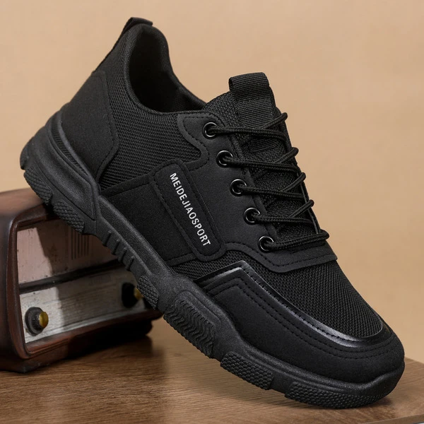 MEIDEHAO SPORT Men’s Black Lightweight Casual Sneakers