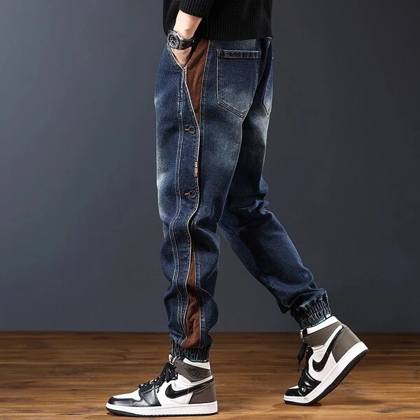 Men’s Premium Vintage Washed Cargo Denim Jogger