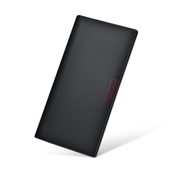 Imported WilliamPOLO Men's Slim Leather Long Wallet