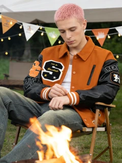 Men’s Vintage Varsity Bomber Jacket