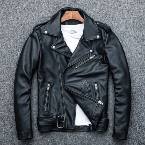 Premium Imported Men’s Black Leather Biker Jacket