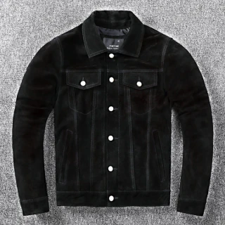 Premium Imported Men’s Genuine Leather Denim Jacket
