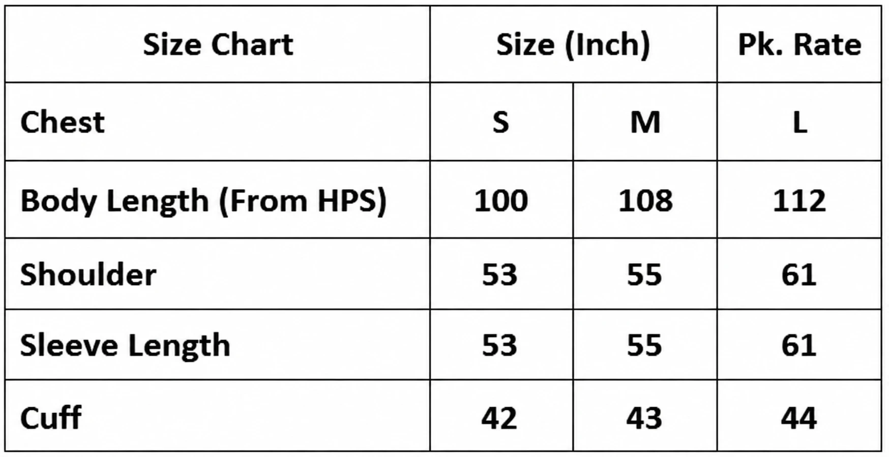 Size chart for Women’s Premium Cropped Leather Jacket